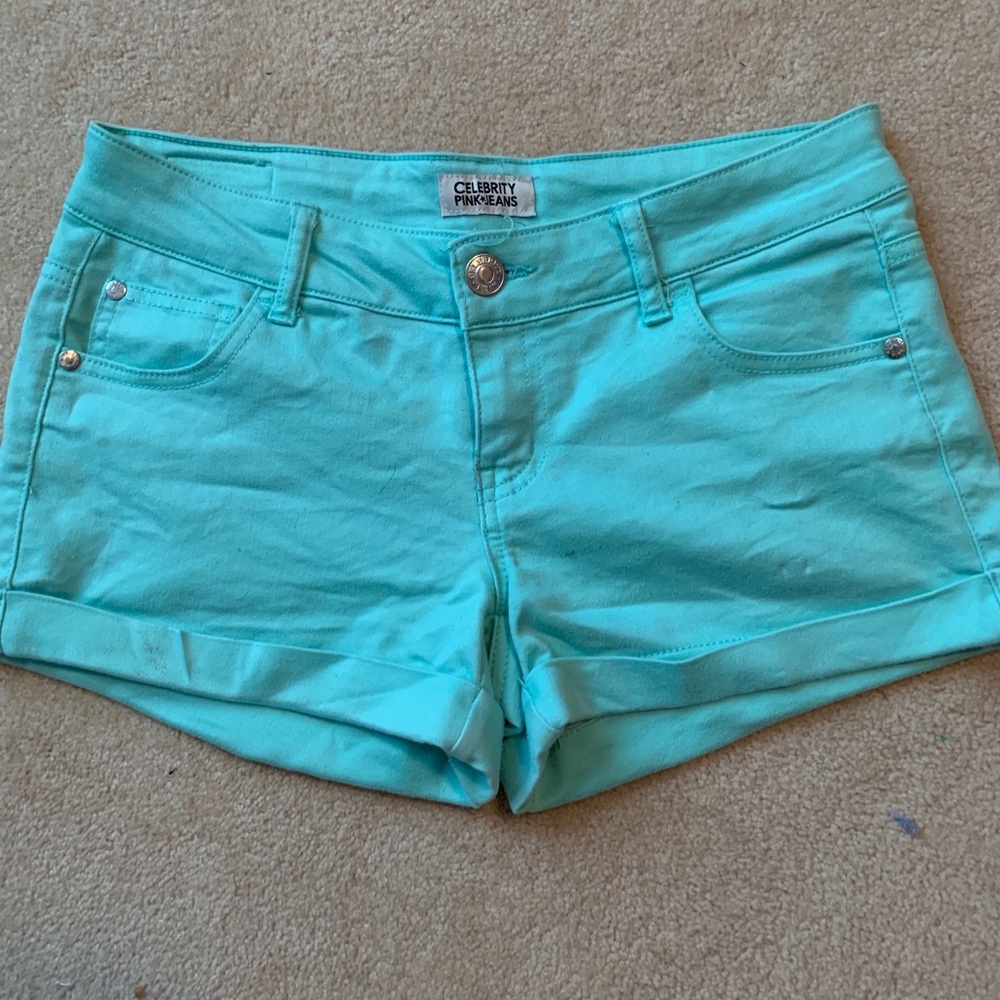 teal blue shorts